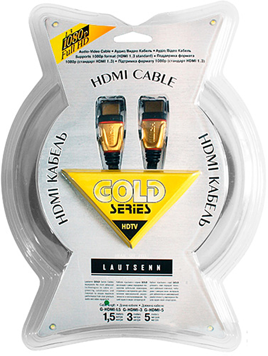 

Кабель HDMI-HDMI 1,5m LAUTSENN 4452:G-HDMI (1080P)