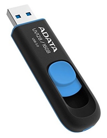

Флешдрайв A-DATA 16GB UV128 Black/Blue (AUV128-16G-RBE)