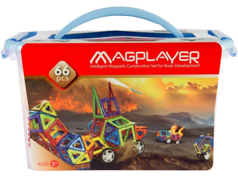 

Конструктор Magplayer магнитный набор 66 эл. MPT-66