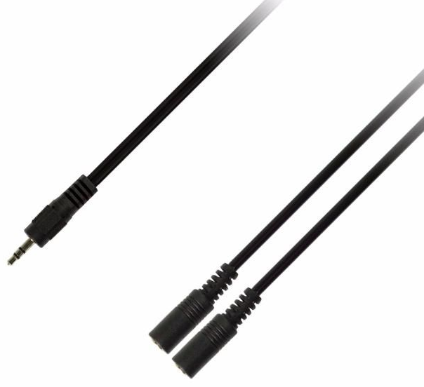 

Кабель Piko AUX 3.5mm M - 2x3.5 F 0.1m