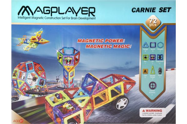 

Конструктор Magplayer магнитный набор 72 эл. MPB-72