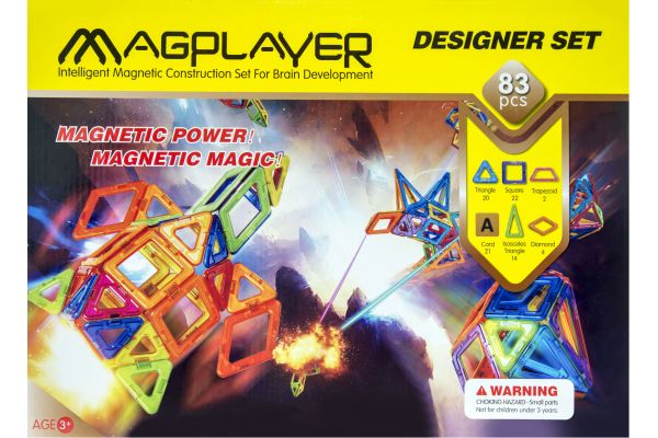 

Конструктор Magplayer магнитный набор 83 эл. MPA-83