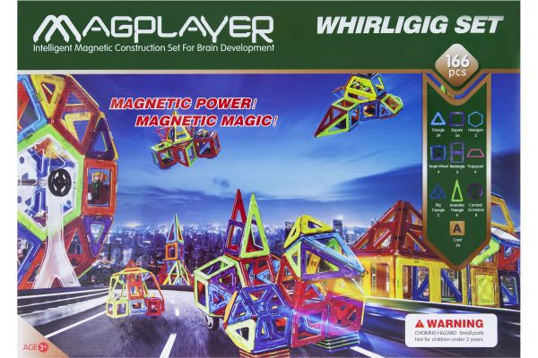 

Конструктор Magplayer магнитный набор 166 эл. MPA-166