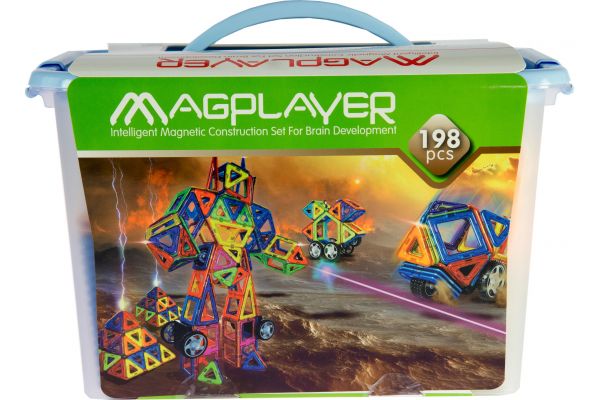 

Конструктор Magplayer магнитный набор 198 эл. MPT-198