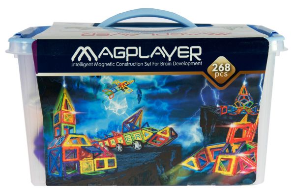 

Конструктор Magplayer магнитный набор 268 эл. MPT-268