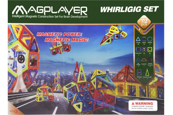 

Конструктор Magplayer магнитный набор 112 эл. MPB-112