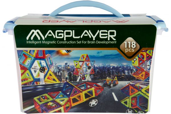 

Конструктор Magplayer магнитный набор 118 эл. MPT-118