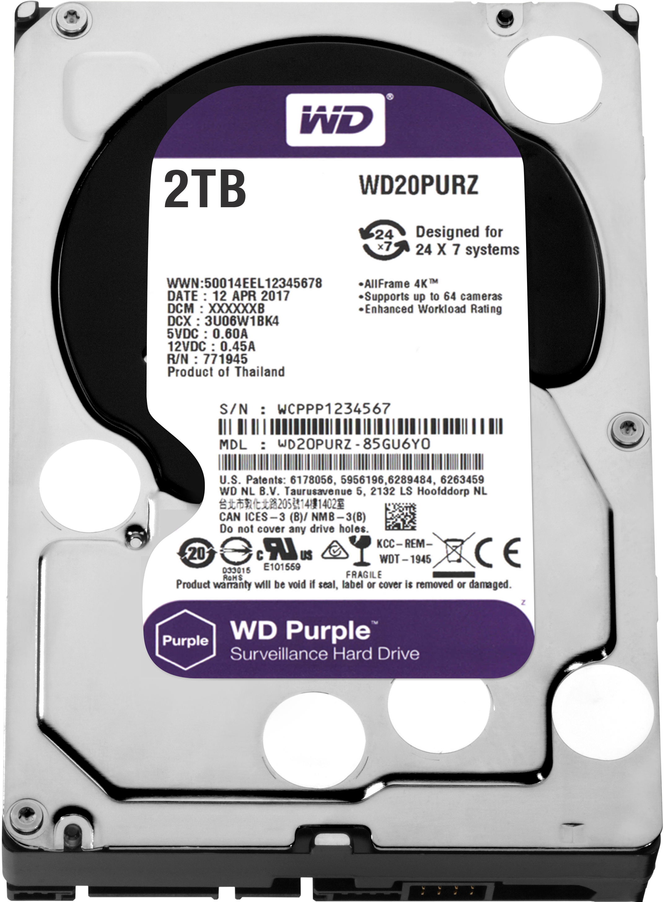 

Жесткий диск 2Tb WD Purple WD20PURZ SATA III
