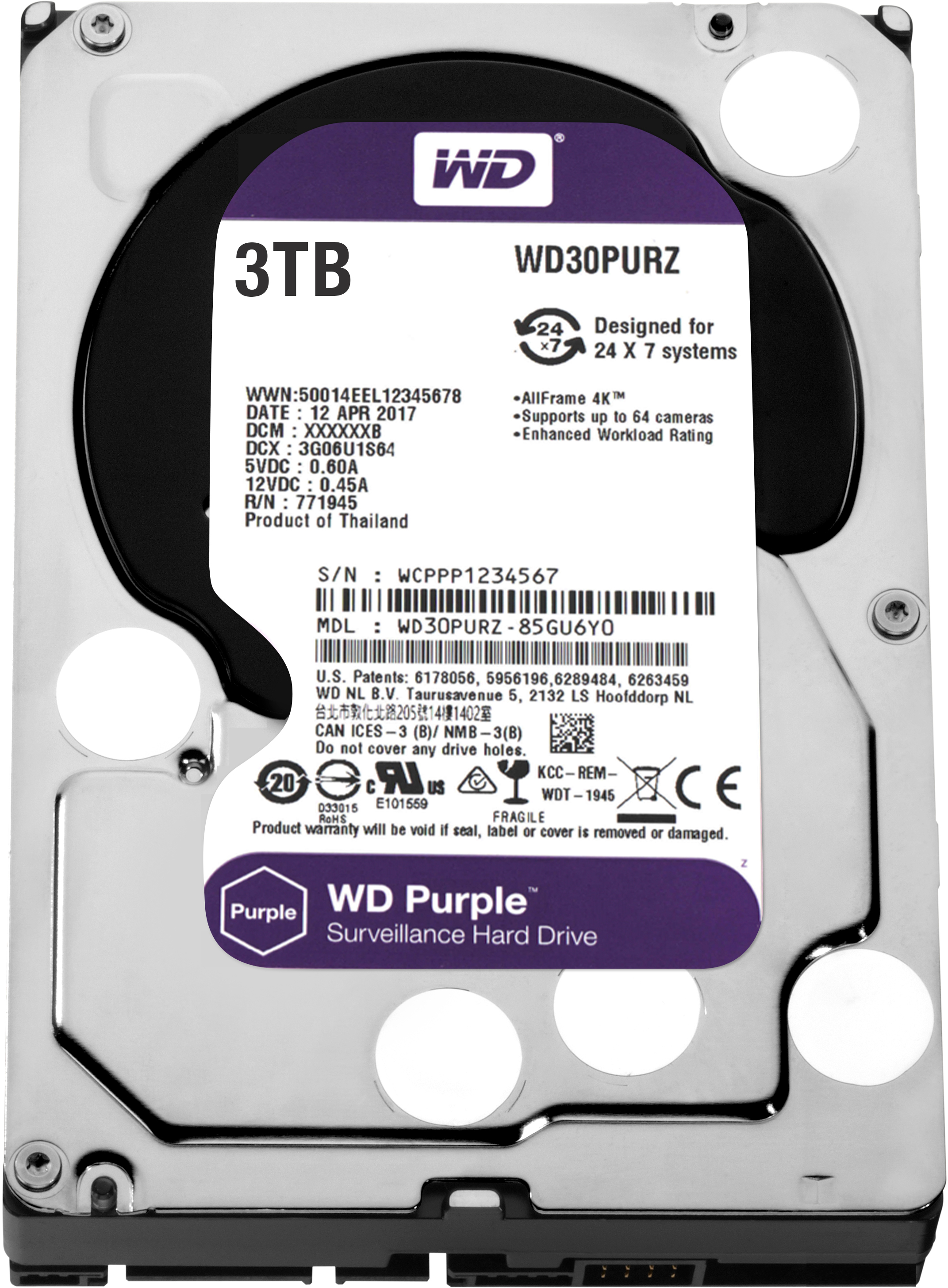 

Жесткий диск 3Tb WD Purple WD30PURZ SATA III