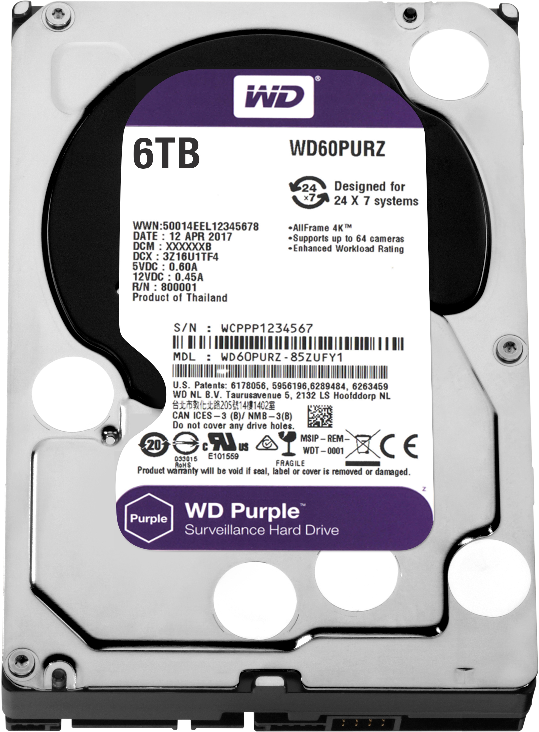 

Жесткий диск 6Tb WD Purple WD60PURZ SATA III