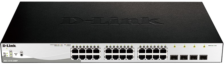 

Коммутатор D-Link DGS-1210-28MP 24x1GE PoE, 4xSFP