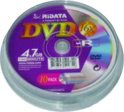 

DVD-R RIDATA 4,7Gb 16x Cake ( 10шт )