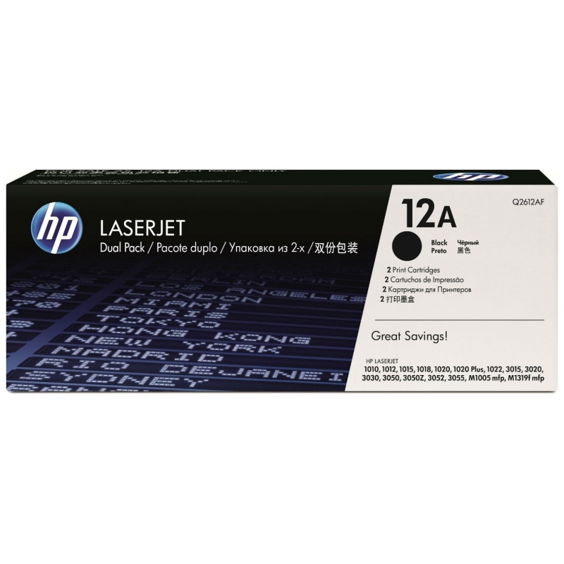 

Картридж HP 12X 1010/1012/1015/1020/1022 DUAL PACK (Q2612AF)