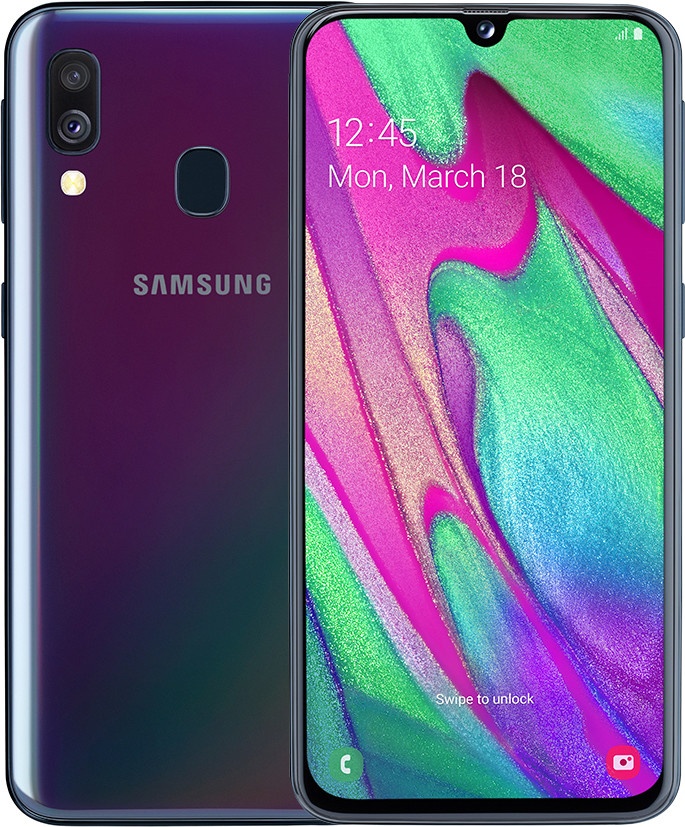 

Смартфон SAMSUNG A405F Galaxy A40 4/64GB Black (SM-A405FZKDSEK)