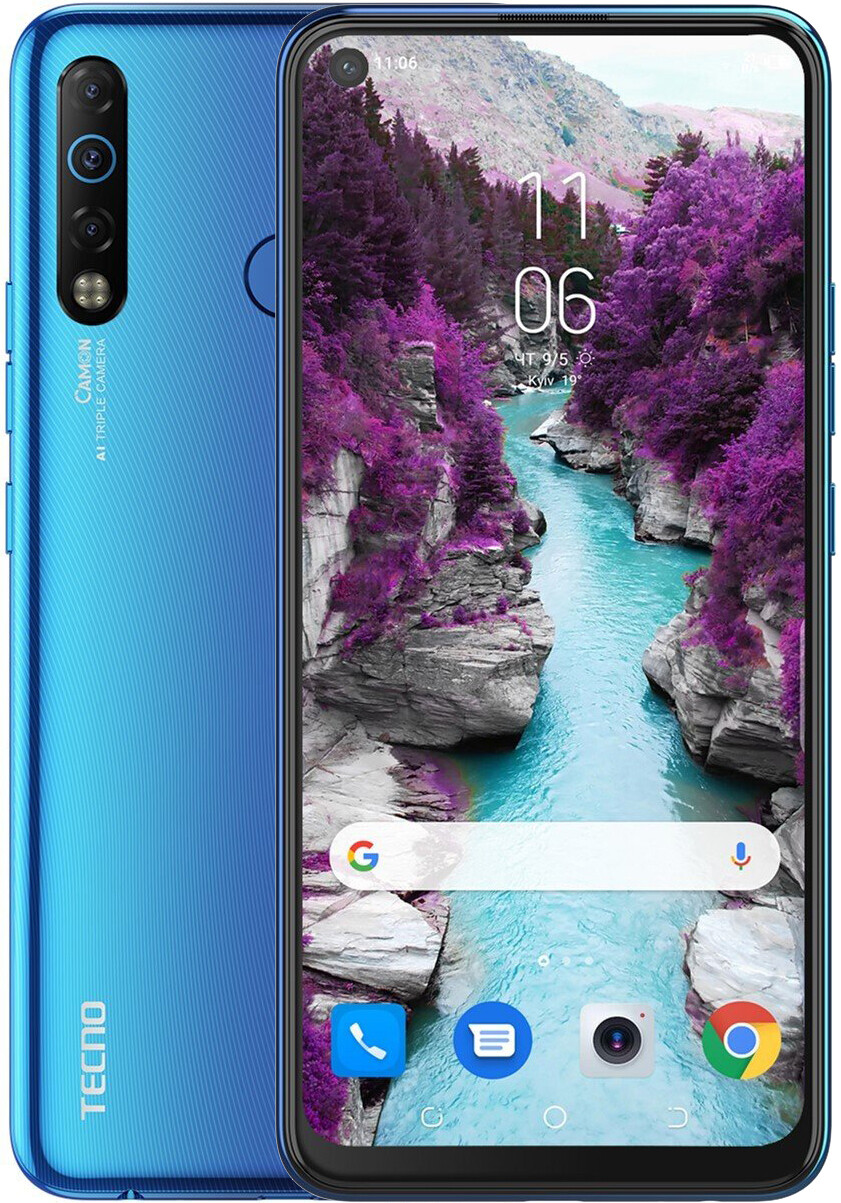 ᐉ Смартфон TECNO Camon 12 Air 3/32GB (CC6) Bay Blue — купить в Киеве и  Украине | Цена и отзывы в ELDORADO