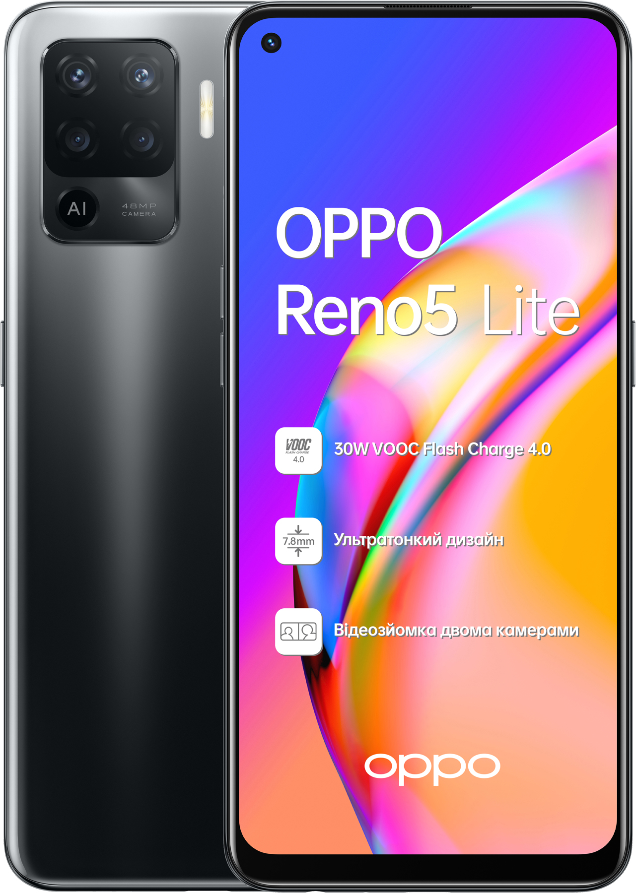Смартфон OPPO Reno 5 Lite 8/128GB Fluid Black в Києві