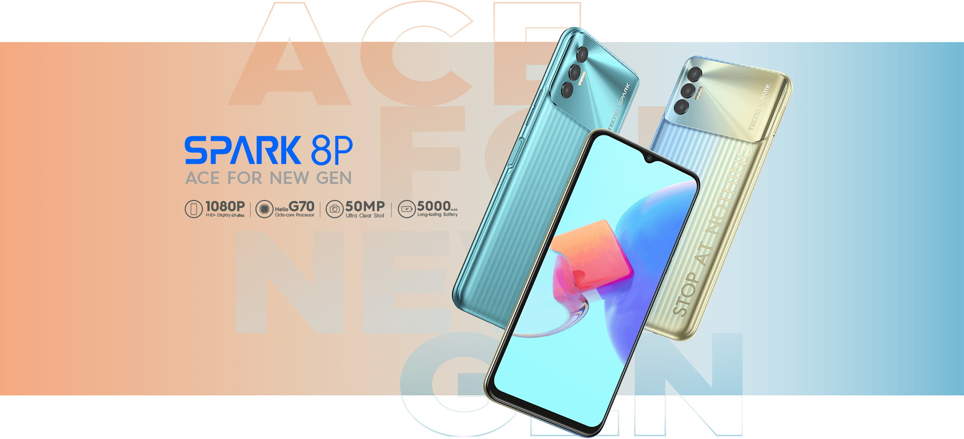 Смартфон TECNO Spark 8p (KG7n) 4/64Gb NFC Atlantic Blue (4895180776755), фото 1