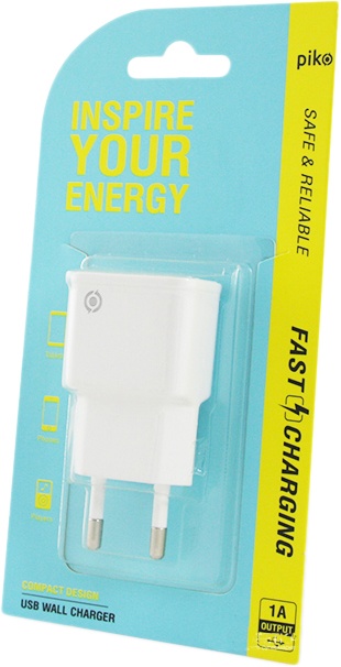 

Сетевое зарядное устройство Piko TC-101 (1USB1A) White