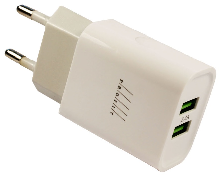 Зарядний пристрій Profit White&Grey 2USB 2,4A Lightning (ES-D47) · 2