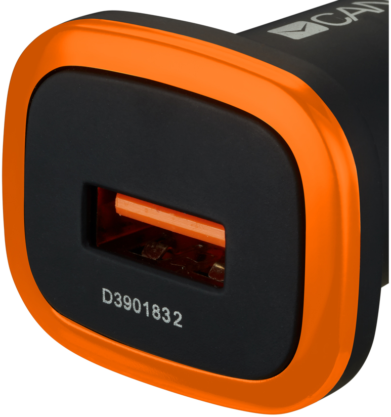 Автомобільний зарядний пристрій CANYON C-01 1USB 1A Black/Orange (CNE-CCA01B) · 3