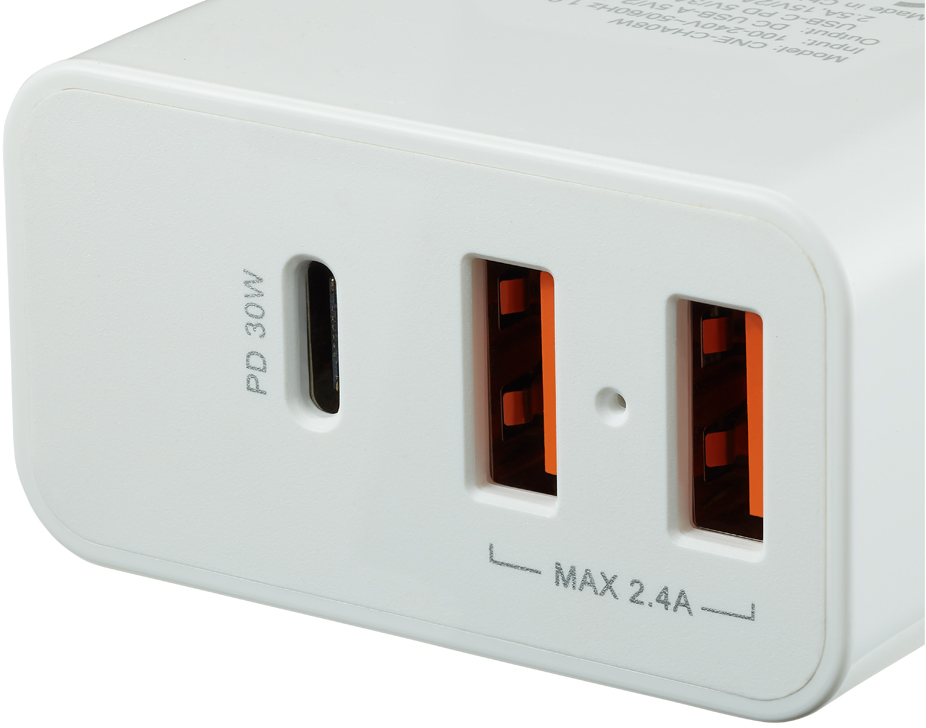 Мережевий зарядний пристрій CANYON H-08 2xUSB PD 2.4A White (CNE-CHA08W) · 2