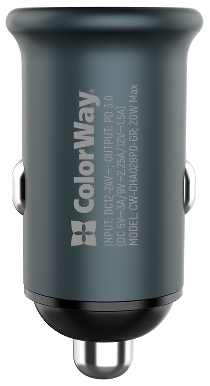 Автомобільний зарядний пристрій Colorway 1USB Power Delivery Port USB (CW-CHA028PD-GR) · 4