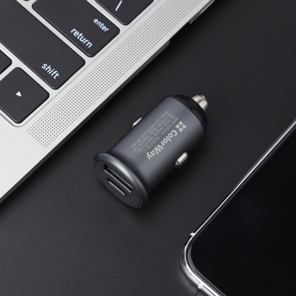 Автомобільний зарядний пристрій Colorway 2USB Type-C PD20W + USB QC3.0 (CW-CHA029PD-GR) · 6