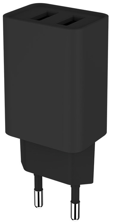 Мережевий зарядний пристрій Colorway 2USB AUTO ID 2.1A (10W) чорний (CW-CHS015-BK) в Києві