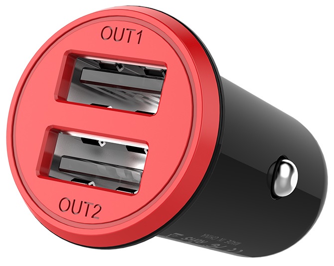 Автомобільний зарядний пристрій Colorway 2USB AUTO ID 3.4A (17W) red/b (CW-CHA026-BK) · 2