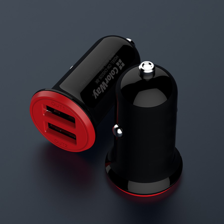 Автомобільний зарядний пристрій Colorway 2USB AUTO ID 3.4A (17W) red/b (CW-CHA026-BK) · 6