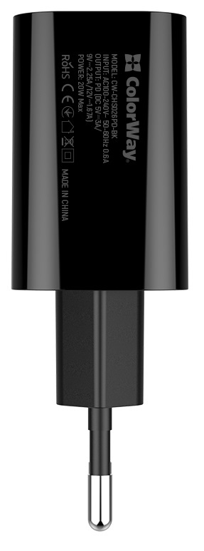 Мережевий зарядний пристрій Colorway Power Delivery Port USB Type-C (CW-CHS026PD-BK) · 4