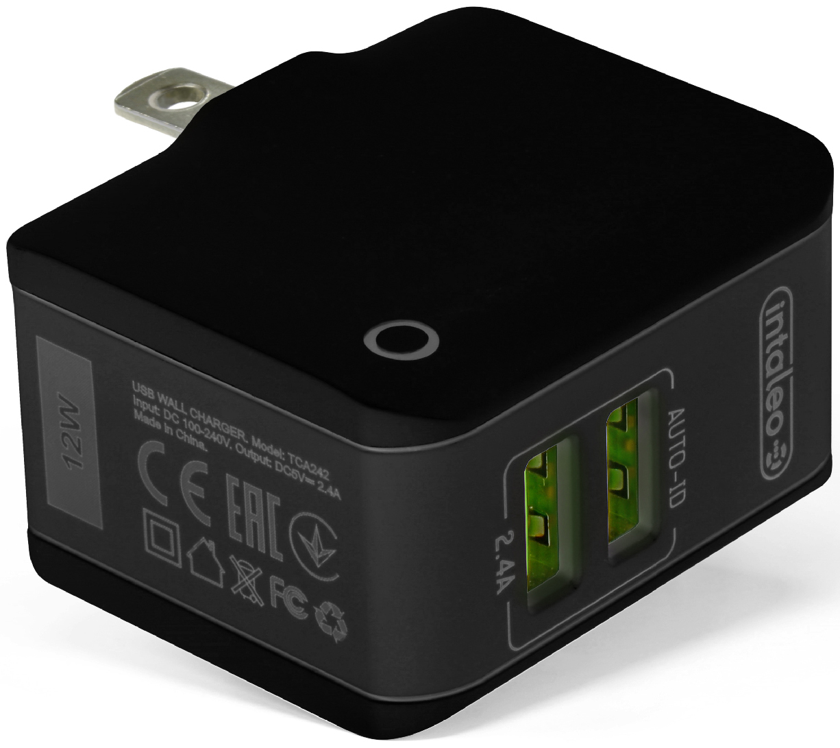 Зарядний пристрій INTALEO TCA242 (2USB 2.4A) Black + кабель Micro USB · 2