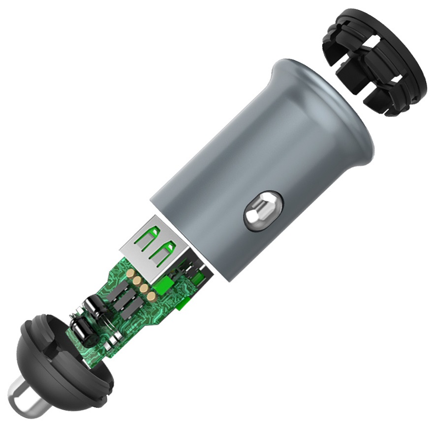 Автомобільний зарядний пристрій COLORWAY 2USB 36W Quick Charge 3.0 Gray (CW-CHA036Q-GR) · 5