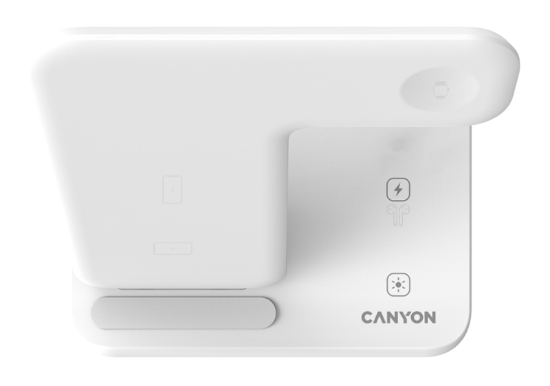 Бездротовий зарядний пристрій 3в1 CANYON WS-303 QI 3A White (CNS-WCS303W) · 6