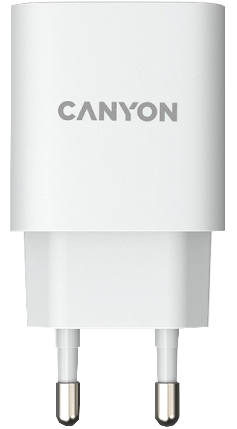 Мережевий зарядний пристрій CANYON H-20-02 PD USB-C 20W White (CNE-CHA20W02) в Києві