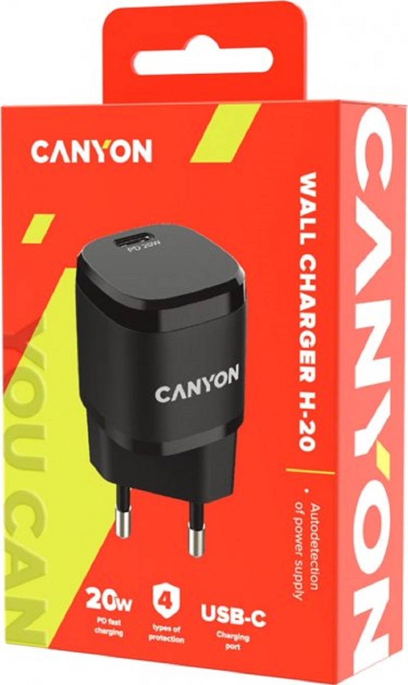 Мережевий зарядний пристрій CANYON H-20-05 PD USB-C Black (CNE-CHA20B05) · 4