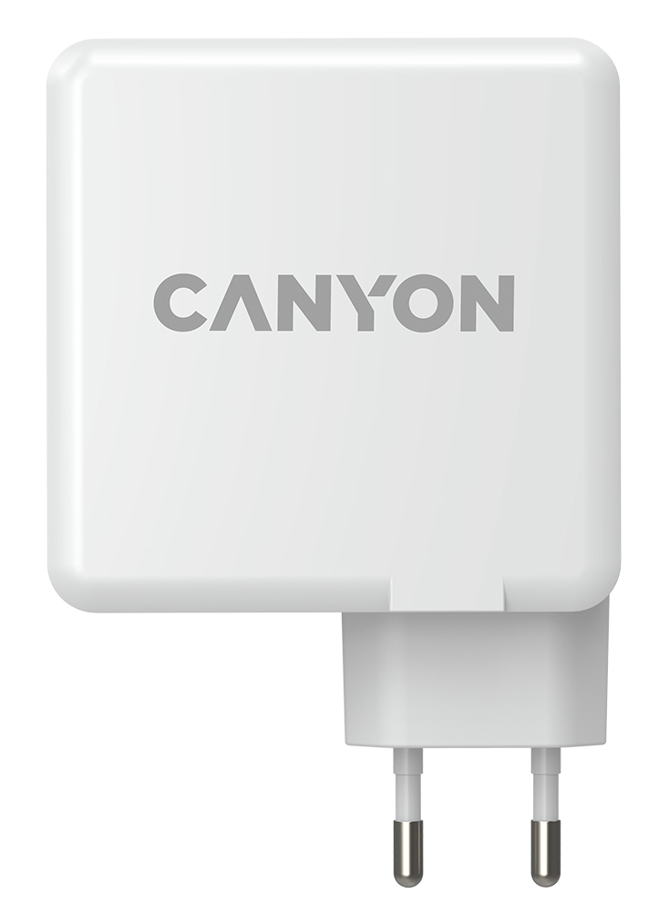 Мережевий зарядний пристрій CANYON H-100 GaN 2xUSB-A 2xUSB-C 5A White (CND-CHA100W01) · 2