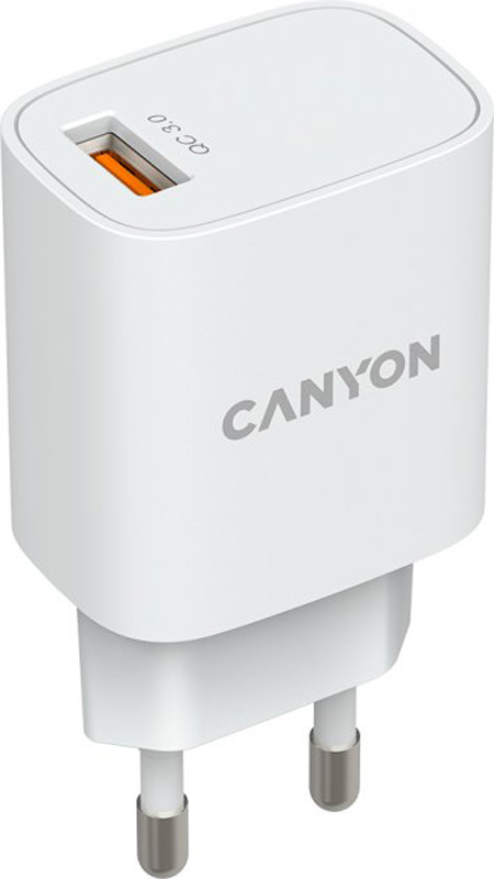 Сетевое зарядное устройство CANYON H-18-01 1xUSB-A 18Вт QC3.0 White (CNE-CHA18W) в Киеве