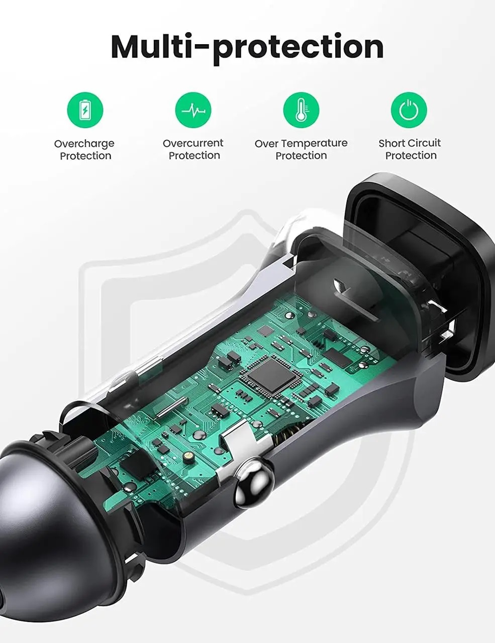 Автомобільний зарядний пристрій UGREEN CD130 Dual USB Car Charger 20W (30780) · 6