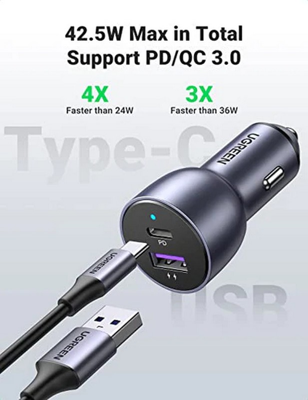 Автомобільний зарядний пристрій UGREEN CD213 42.5W Car Charger (60980) · 3