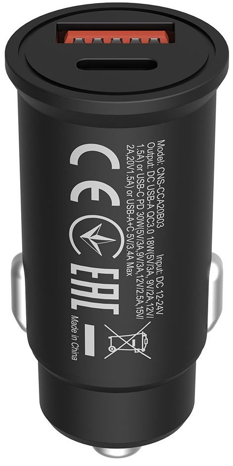 Автомобільний зарядний пристрій CANYON PD 30W/QC3.0 18W (CNS-CCA20B03) · 2