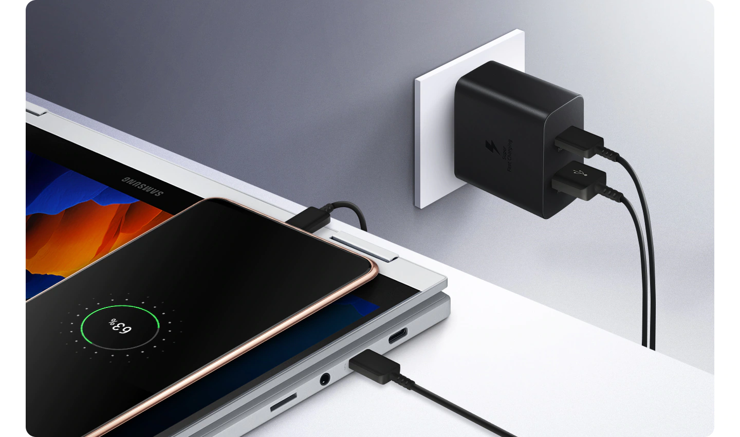 ᐉ Сетевое зарядное устройство SAMSUNG 35W Wall Charger Duo (EP-TA220NBEGRU)  — купить в Киеве и Украине | Цена и отзывы в ELDORADO