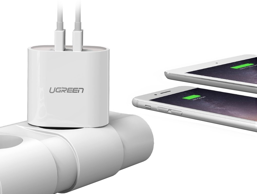 Мережевий зарядний пристрій UGREEN CD104 White (20384) · 5