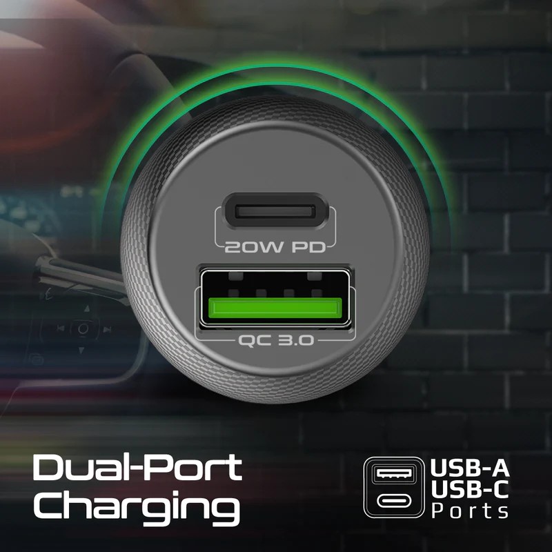 Автомобільний зарядний пристрій PROMATE drivegear-20w Black · 4