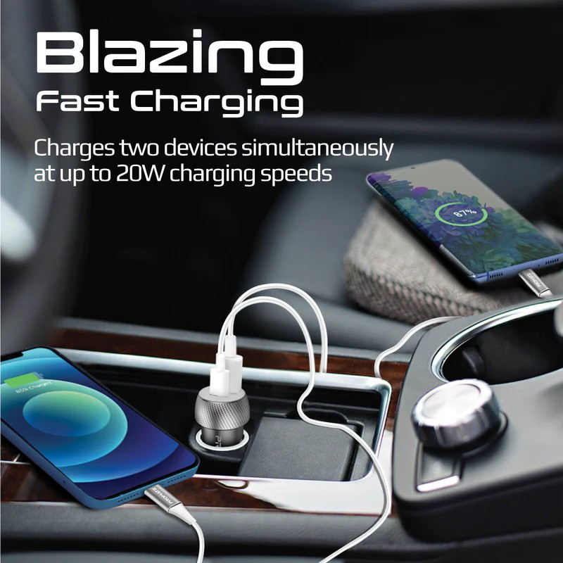 Автомобільний зарядний пристрій PROMATE drivegear-20w Black · 2