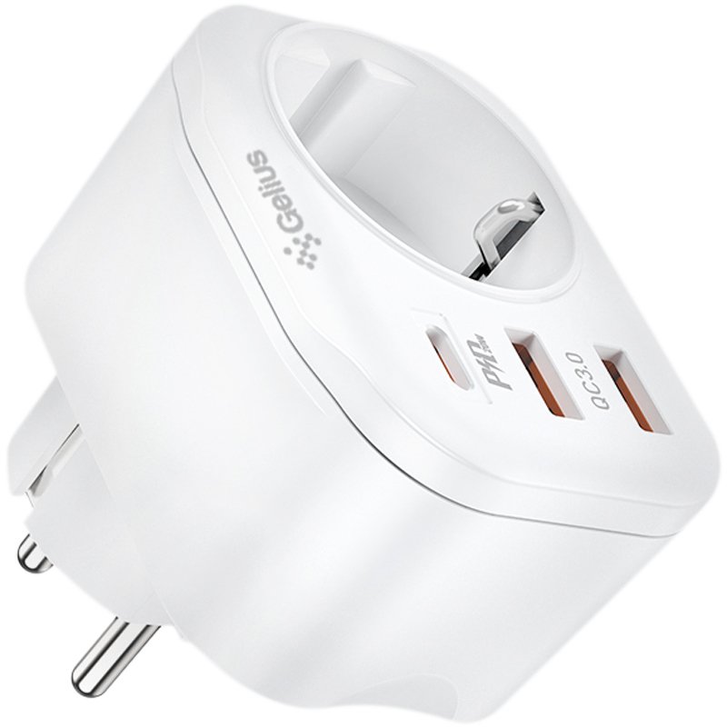 Мережевий зарядний пристрій GELIUS Moxie GP-HC050 2USB (QC3.0)+Type-C (PD20W) White (90472) · 4
