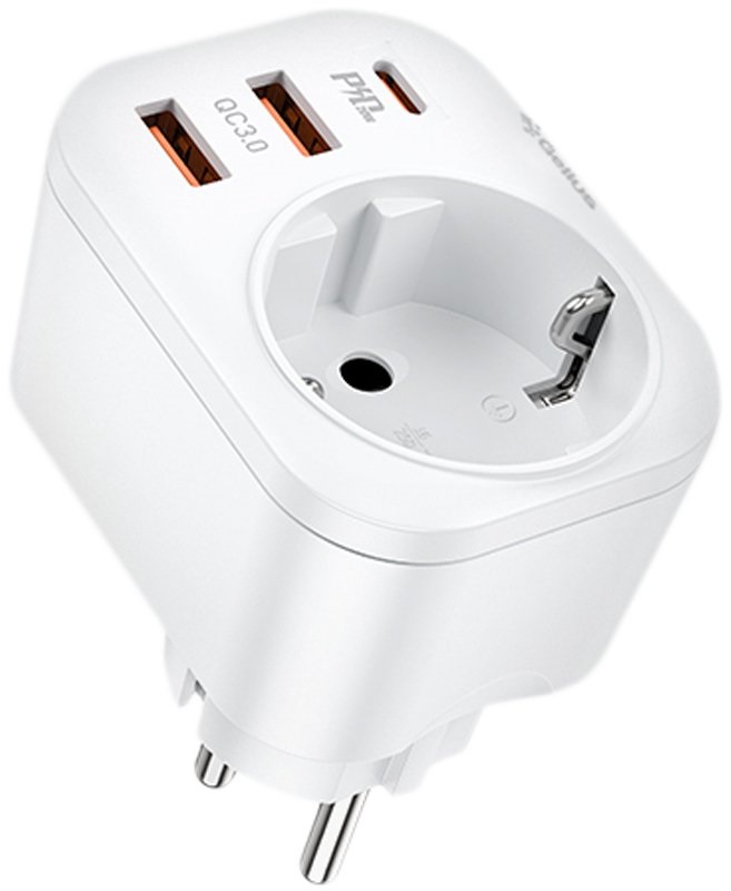 Мережевий зарядний пристрій GELIUS Moxie GP-HC050 2USB (QC3.0)+Type-C (PD20W) White (90472) · 3