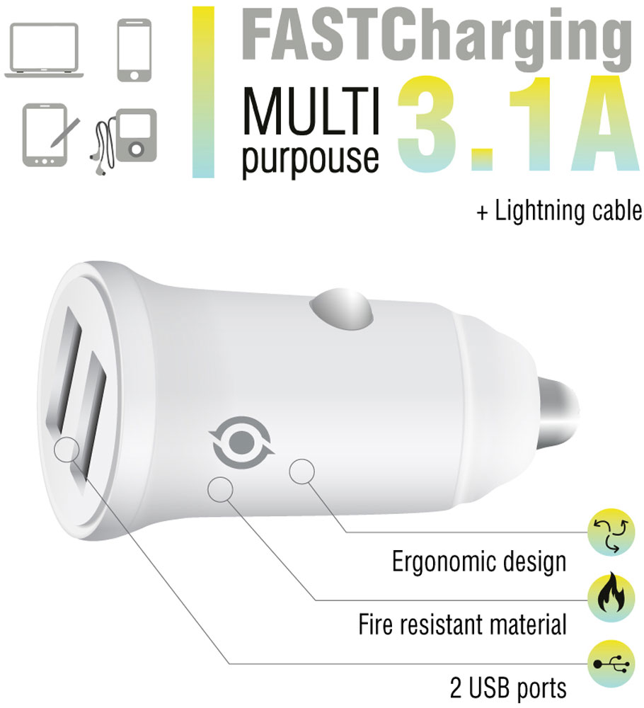 Автомобільний зарядний пристрій PIKO CC-312 2xUSB 1A (1283126538810) · 2