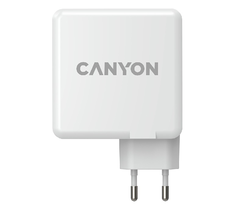 Мережевий зарядний пристрій CANYON H-100 GaN 2xUSB-A 2xUSB-C 5A White (CND-CHA100W01) · 5