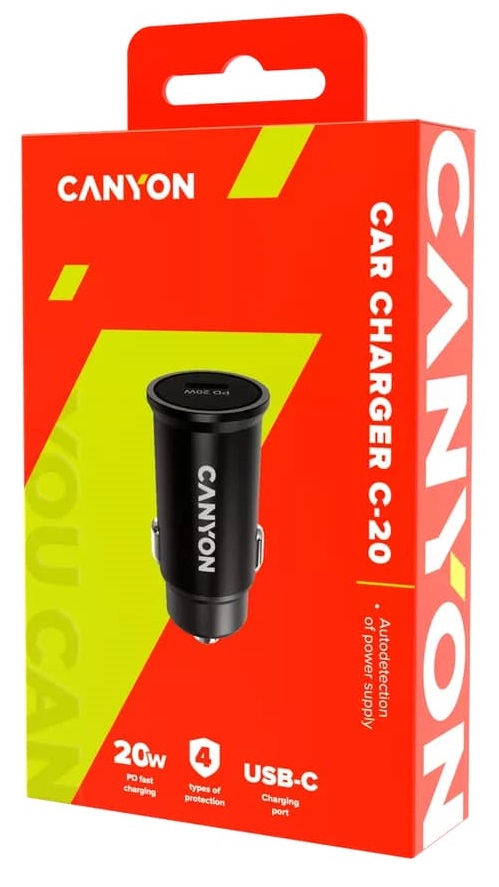 Автомобільний зарядний пристрій CANYON PD 20W Black (CNS-CCA20B) · 4